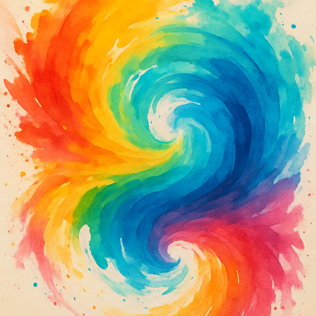 Vibrant swirl of colors